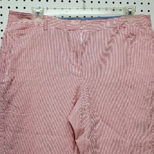 Talbots Perfect Cropped Pants Sz 16 Red And White Striped